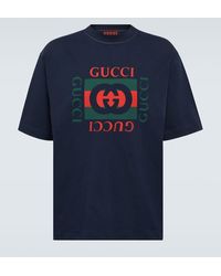 Gucci - Camiseta de jersey de algodon con logo - Lyst