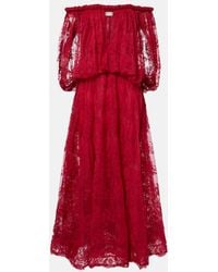 Zimmermann - Luna Off-Shoulder Floral Lace Gown - Lyst