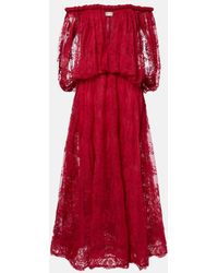 Zimmermann - Luna Off-Shoulder Floral Lace Gown - Lyst