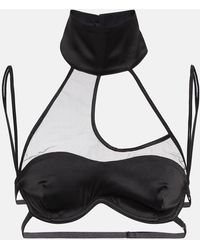 DIDU - Bralette Aus Satin Und Mesh - Lyst