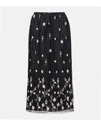 TOTEME - Embroidered Plisse Tulle Midi Skirt - Lyst