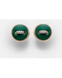 Pomellato - Pom Pom Dot 18Kt Rose Earrings With Malachite And Diamonds - Lyst