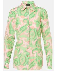 Etro - Printed Cotton And Silk Shirt - Lyst