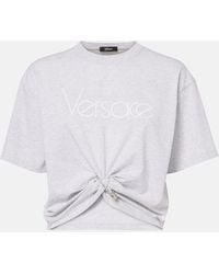 Versace - 1978 Re-Edition Logo Cotton Crop Top - Lyst