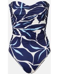 Cala De La Cruz - Printed Strapless Swimsuit - Lyst