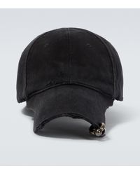 Balenciaga Cappello da baseball distressed - Nero
