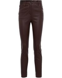 Brunello Cucinelli - High-rise Skinny Leather Pants - Lyst