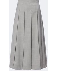 Max Mara - Pleated Virgin Wool Maxi Skirt - Lyst