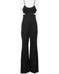 Victoria Beckham - Cami Cutout Crepe Satin Jumpsuit - Lyst