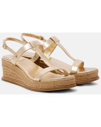 Jimmy Choo - Theia 60 Metallic Leather Espadrille Wedges - Lyst