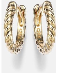 David Yurman - Boucles D'Oreilles Sculpted Cable Micro En Or 18 Ct - Lyst