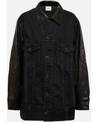 Khaite - Grizzo Leather-trimmed Denim Jacket - Lyst