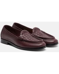 Bottega Veneta - Silenzio Intrecciato Leather Loafers - Lyst