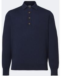 Eleventy - Cotton And Cashmere Polo Sweater - Lyst