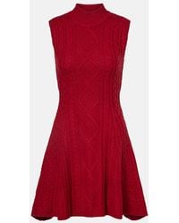 STAUD - Charade Cable-Knit Wool-Blend Minidress - Lyst