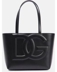 Dolce & Gabbana Tote DG de piel - Negro