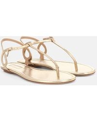 Aquazzura - Almost Bare Metallic Leather Sandals - Lyst
