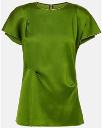 Victoria Beckham - Asymmetrical Pleated Blouse - Lyst