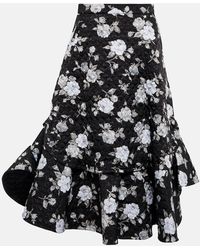 Noir Kei Ninomiya - Falda midi acolchada floral - Lyst