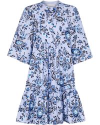 Erdem Minikleid Edison aus Baumwollpopeline - Blau