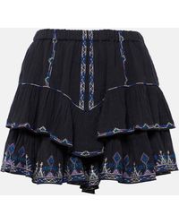 Isabel Marant - Jocadia Embroidered Cotton Shorts - Lyst