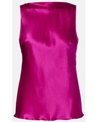 Nina Ricci - Open-Back Silk-Blend Satin Top - Lyst