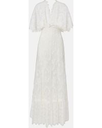 Elie Saab - Embroidered Cotton-Blend Lace Gown - Lyst