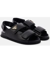 Prada - Logo Leather Sandal - Lyst