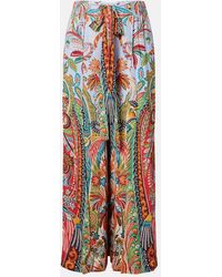 Etro - Paisley Wide-Leg Pants - Lyst