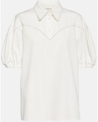 Chloé - Blusa de algodon con mangas abullonadas - Lyst