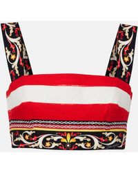 Dolce & Gabbana - Bustier-Top Taormina Aus Einem Baumwollgemisch - Lyst