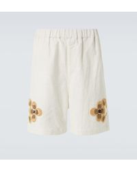 Commas - Embroidered Linen And Cotton Shorts - Lyst