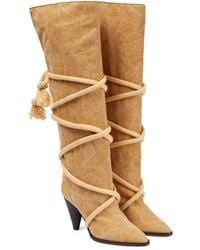 Isabel Marant - Lophie Canvas Knee-high Boots - Lyst