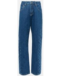 Marine Serre - High-Rise Straight Jeans All Over Moon - Lyst