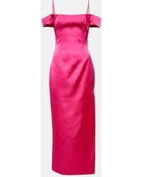 Rasario - Off-Shoulder Satin Gown - Lyst
