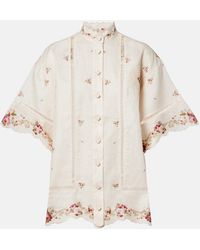 Zimmermann - Patience Floral Linen Shirt - Lyst