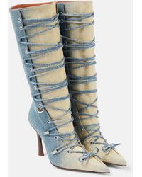 Acne Studios - Bitten Denim Knee-High Boots - Lyst