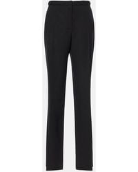 The Row - Jesse Mid-Rise Wool Straight Pants - Lyst