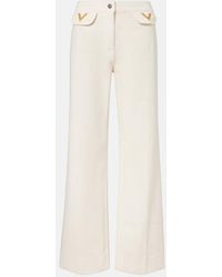Valentino - Vgold Mid-Rise Wide-Leg Jeans - Lyst