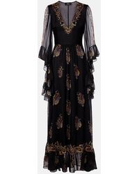 Etro - Vestido Largo De Seda Con Paisley - Lyst