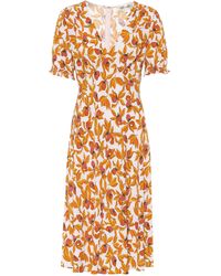 Diane von Furstenberg Bedrucktes Kleid Idris aus Crêpe - Orange