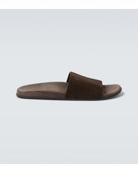 The Row - Hugh Suede Slides - Lyst