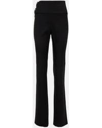 Alaïa - Alaia Belted Straight Wool Pants - Lyst