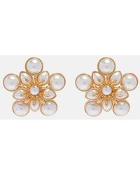 Oscar de la Renta - Large Faux Pearl Clip-On Earrings - Lyst