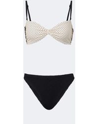 Hunza G - Delphine Polka-Dot Reversible Bikini - Lyst
