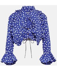 Vivienne Westwood - Blusa Heart in cotone a pois con ruches - Lyst