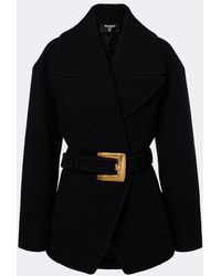 Balmain - Double-Breasted Virgin Wool Coat - Lyst