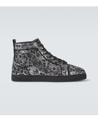 Christian Louboutin - Louis Printed Leather High-Top Sneakers - Lyst