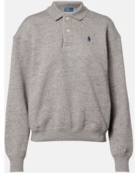 Polo Ralph Lauren - Logo Cotton-Blend Fleece Polo Sweatshirt - Lyst