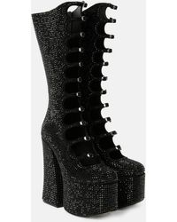 Marc Jacobs - Kiki Embellished Suede Platform Knee-high Boots - Lyst
